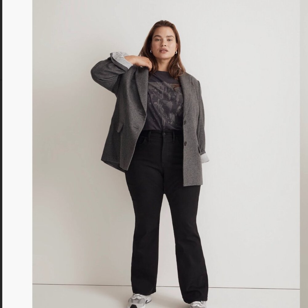 Madewell Size 14W The Plus Marled Bedford Oversized Wool Blazer